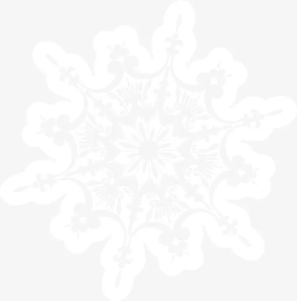 唯美白色雪花免抠