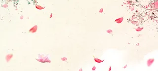 桃花节简约花瓣云层黄banner高清