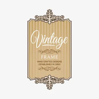 棕色英伦复古边框免抠元素免抠