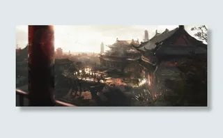 古典建筑游戏场景原画免抠