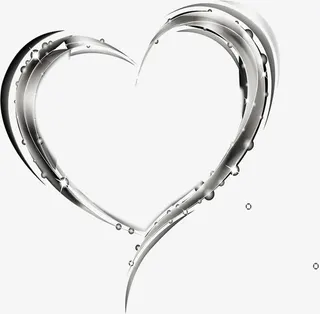 灰色简约设计爱心免抠