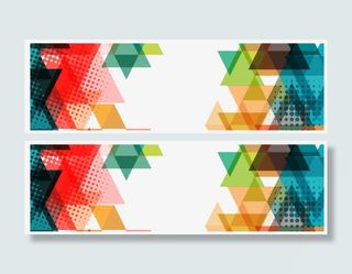 时尚抽象几何渐变几何块免抠