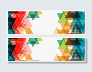 时尚抽象几何渐变几何块免抠