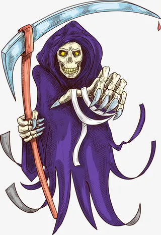 紫色卡通死神免抠