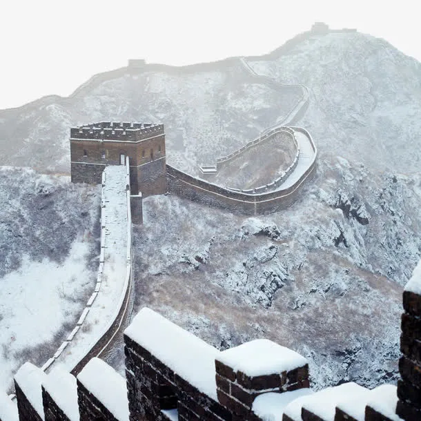 长城雪景免抠