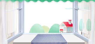 卡通窗户夏季上新banner背景高清