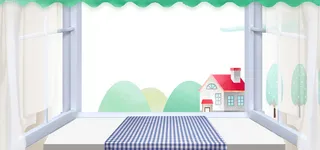卡通窗户夏季上新banner背景高清