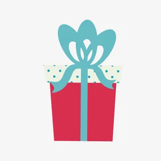 手绘红色促销礼盒免抠