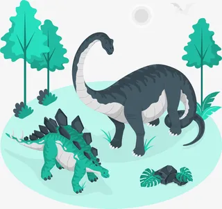 恐龙扁平设计素材免抠