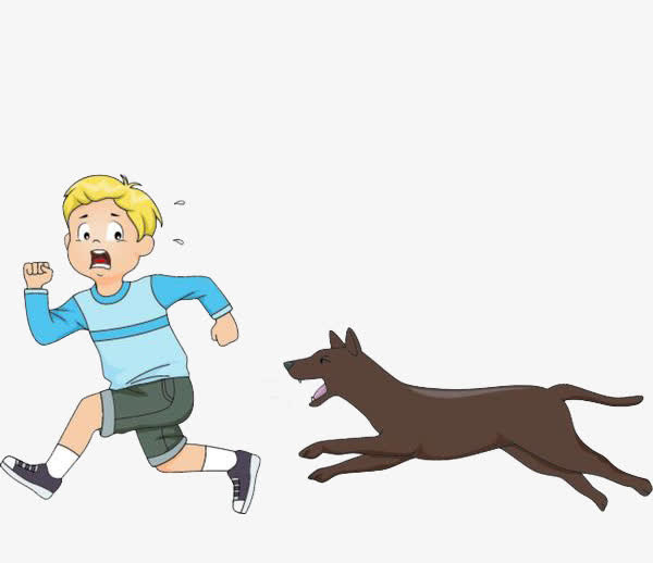 大狗追咬小孩免抠