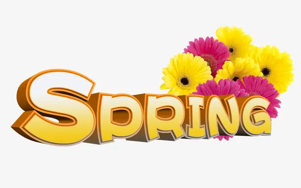 SPRING春天艺术字免抠
