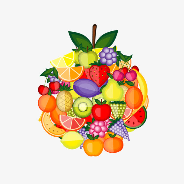 夏季新鲜矢量水果免抠