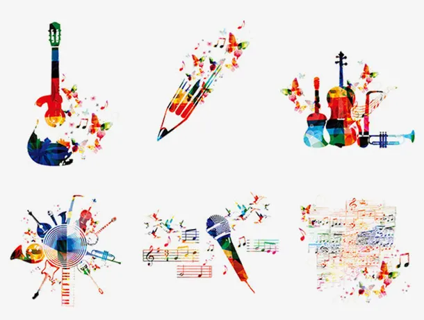抽象创意音乐元素风免抠