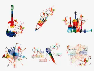 抽象创意音乐元素风免抠
