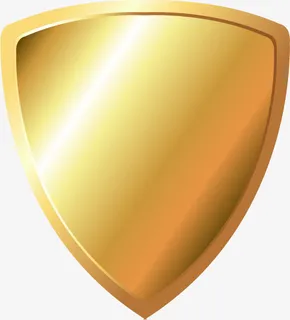 金色闪亮盾牌图标免抠