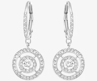 施华洛世奇首饰白金色耳环免抠