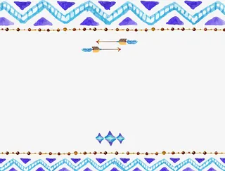 蓝色波西米亚风矢量图免抠