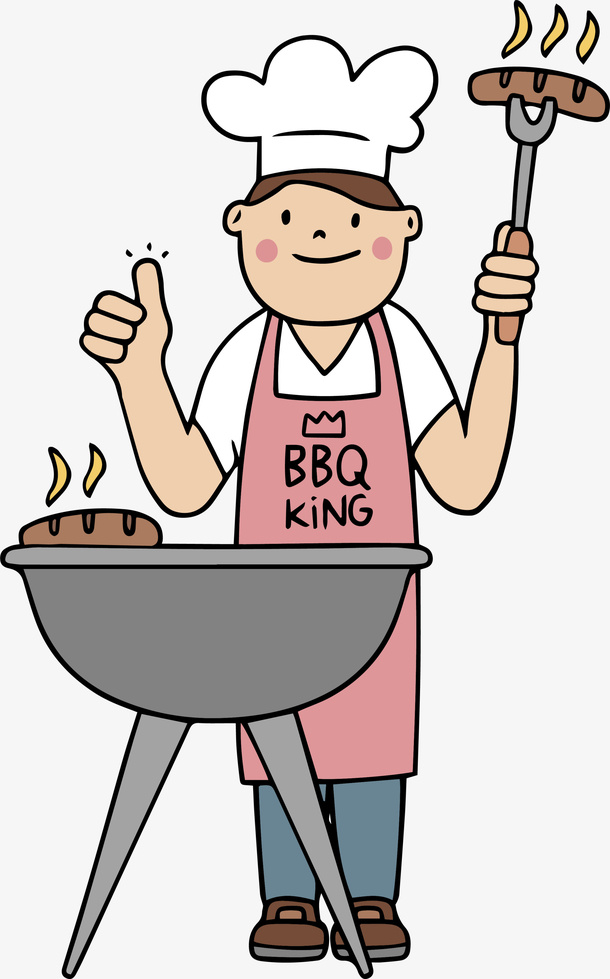 春天野餐bbq烤肉厨师免抠