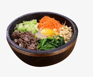 石锅里的泡菜拌饭免抠