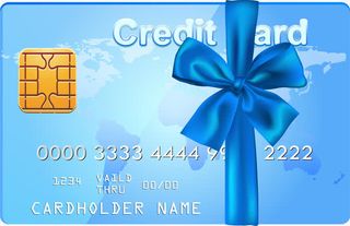 蓝色蝴蝶结信用卡免抠