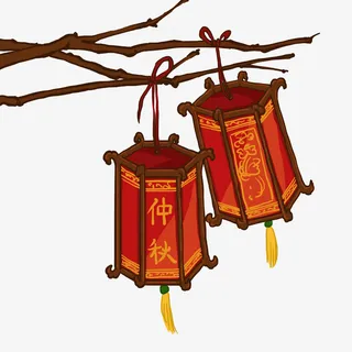 手绘卡通中秋灯笼免抠