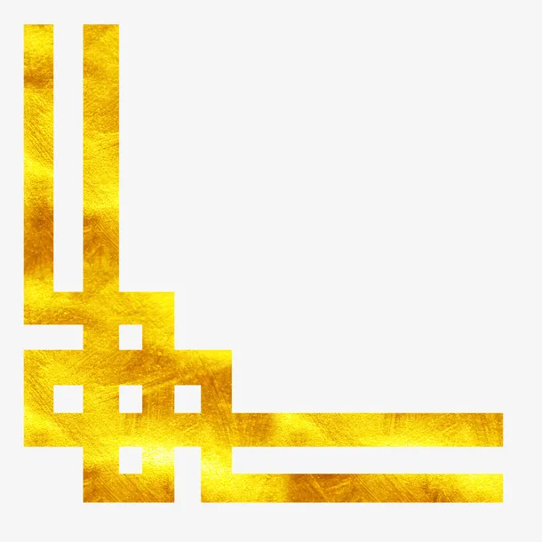 正方形大气边角边框烫金免抠图免抠