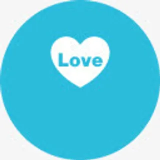 蓝色圆形爱心图标免抠