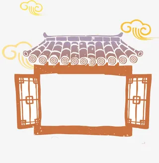 中国风窗户矢量免抠