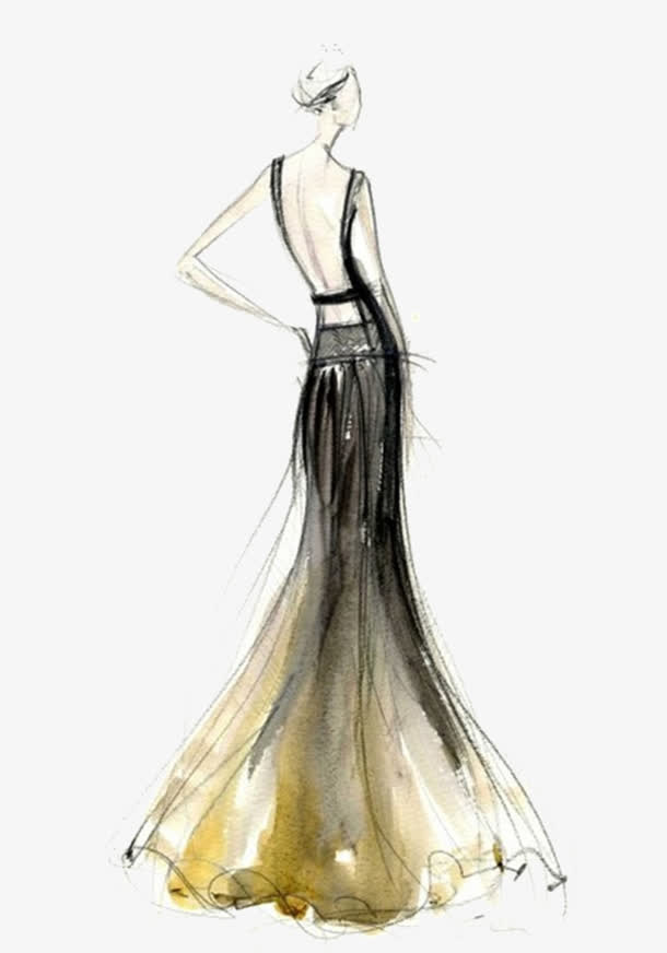 时尚女装手稿免抠