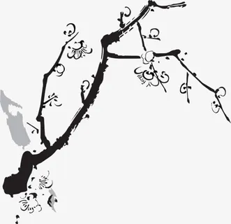 水墨梅花免抠