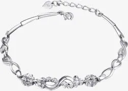 钻石白金手链七夕免抠