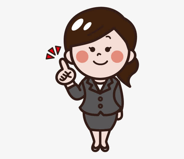 穿校服的女学生卡通图免抠