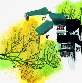 手绘风景画免抠