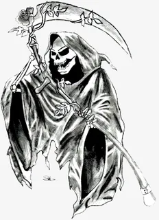 死神  镰刀 梅花 素描免抠 死神  镰刀 梅花 素描免抠