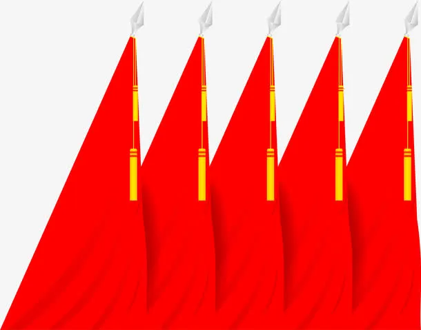 高清摄影手绘红色旗帜免抠