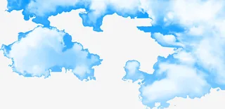 蓝色漂浮云层免抠