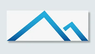 创意蓝色简笔画山脉图免抠