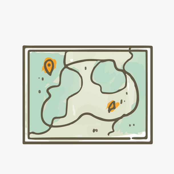 绿色藏宝图矢量图免抠