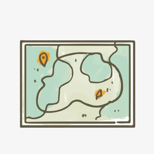 绿色藏宝图矢量图免抠
