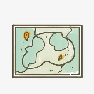 绿色藏宝图矢量图免抠