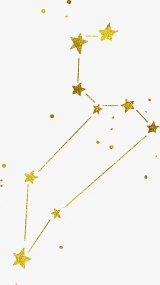 金色星星星座免抠