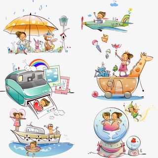 手绘卡通插画免抠