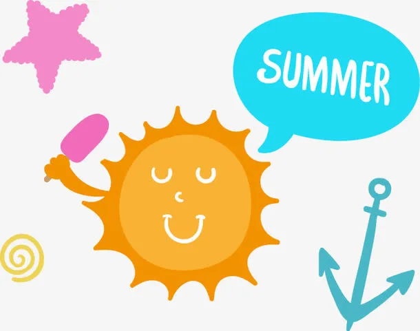 暑期 暑假 summer 夏日 字体免抠