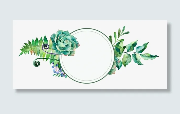 手绘唯美小清新花草边框装饰免抠