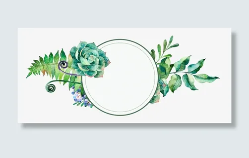 手绘唯美小清新花草边框装饰免抠