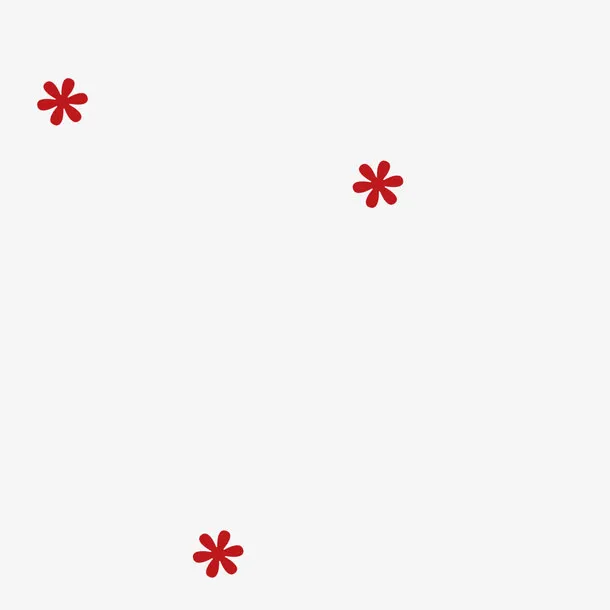 粒子素材粒子图片  红色卡通小花免抠