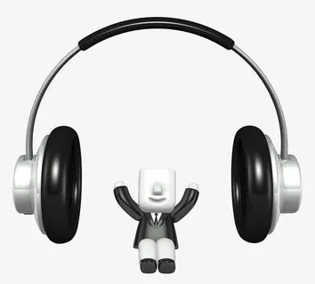 人物手绘 耳机音乐免抠