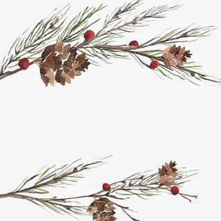 手绘松树免抠