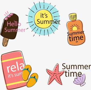 美妙的夏日时光免抠