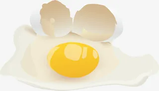 矢量手绘摔破鸡蛋免抠